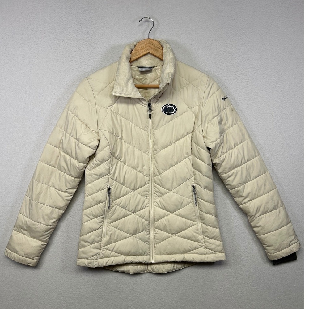 NCAA Collegiate Gameday Columbia Womens Small Cream Puffer Jacket XK0729